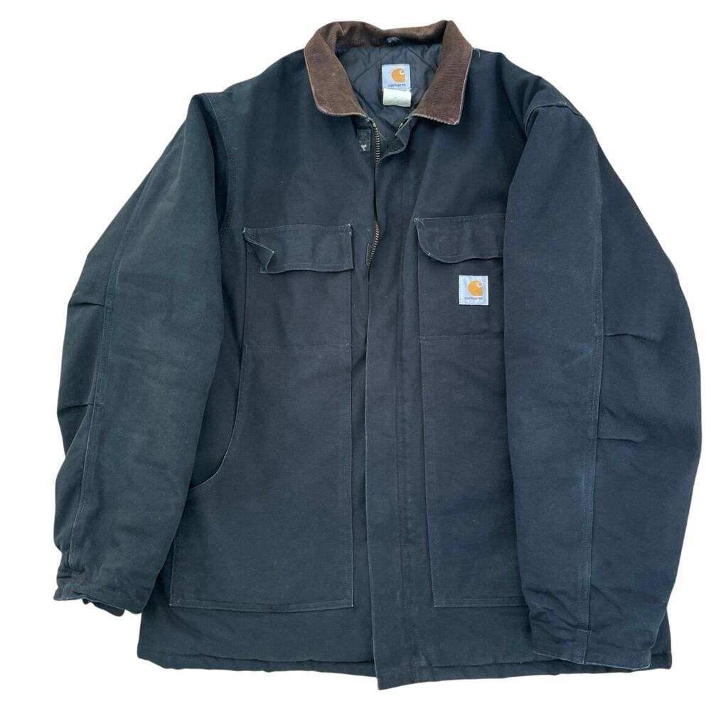 Vintage 1996 Carhartt Chore Coat Heavy Duty Work Jacket Corduroy Collar Men’s XL